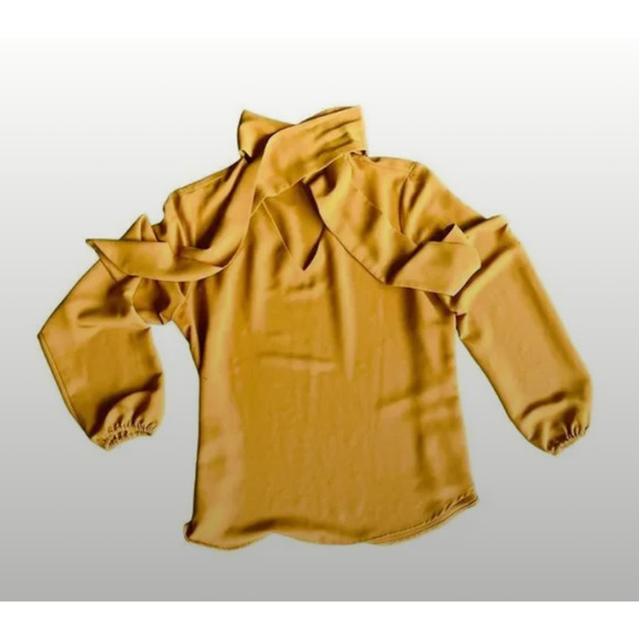 Retro Neck Bow Blouse - Picture 4 of 5